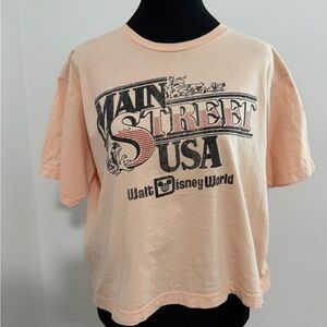 Walt Disney World Main Street USA Peach Graphic Cropped Tee
